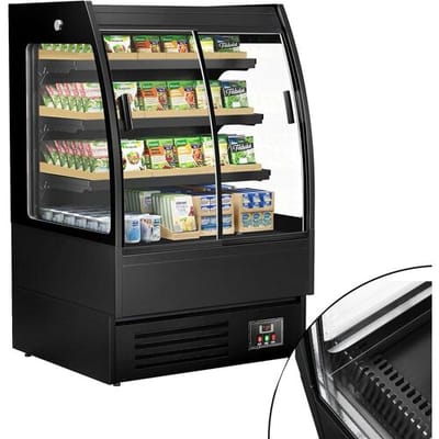 GGM Gastro Wandkühlregal - 900mm - 216 Liter - mit 2 doppelt verglasten Schiebetüren & 3 Ablagen