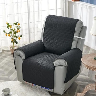 Coussin de Canapé Inclinable 1 Place Matelassé Antidérapant Housse de Fauteuil Inclinable Tapis Protecteur de Meubles Housse de Canapé Coussins de Canapé pour Animaux de Compagnie 1 Seat black