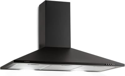 Klarstein Afzuigkap Zugspitze - 90 cm - Muurmontage - 65W - 324m³/h - LED Verlichting - Zwart - Wandafzuigkap - voor Keuken - Vetfilter RVS 3 Standen - RVS - Aluminium - Dampkap - Wasemkap - Kookplaatafzuiging