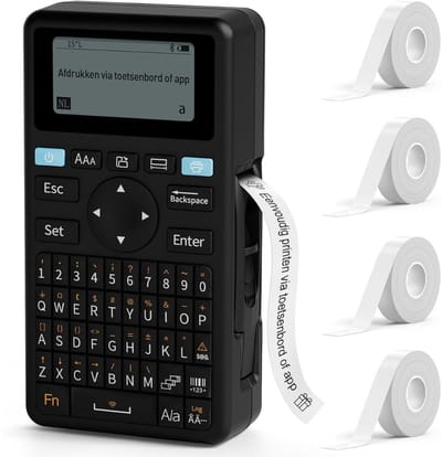 SCH® Labelmaker - Labelprinter - Label Maker - Zwart - 17cm x 9cm x 6cm