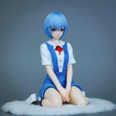 En stock Evangelion fille Rei Ayanami 5,51 pouces/14 cm peut bouger PVC Position assise Sexy Tentation Mignonne figurine Jouets Cadeaux gray