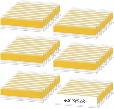 JHUBERS- Labelhouder Zelfklevend - 65 Stuks - Transparante Etikethouder - PVC - 10 x 3 cm - Geschikt voor Supermarkt/School