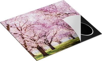 Chefcare Inductie Beschermer Roze Bloesembomen Park - Bloemen - 60x50 cm - Afdekplaat Inductie - Kookplaat Beschermer - Inductie Mat