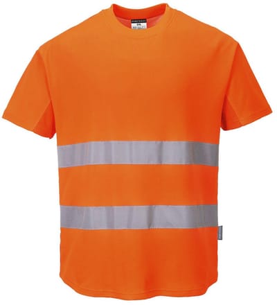 Portwest Hi-Vis Katoen Comfort Mesh Insert T-shirt S/S C394 - Oranje - L