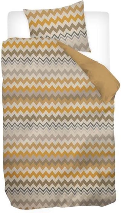 Snoozing Timur Dekbedovertrek - Eenpersoons - 140x200/220 cm + 1 sloop) - Oker