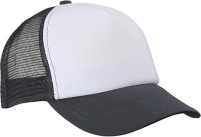 Myrtle Beach Volwassenen Unisex 5 Panel Polyester Mesh Cap (Wit/Grafietgrijs)