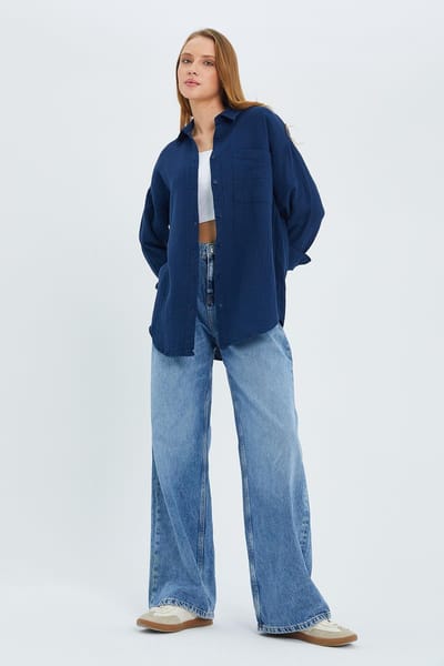 Oversized Shirt met Pocketdetail