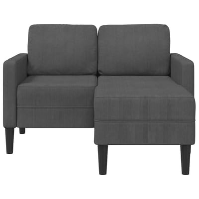 vidaXL - Tweezitsbank - met - chaise - longue - L-vormig - donkergrijs - 125 - cm - linnen