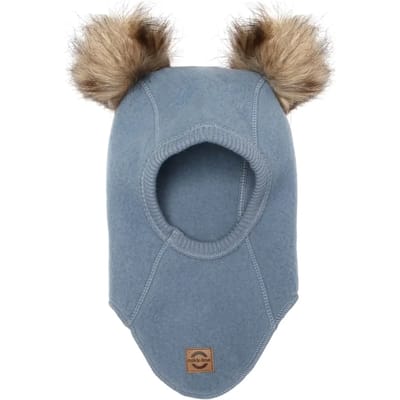 Volledige wollen babymuts met pompon Mikk-Line