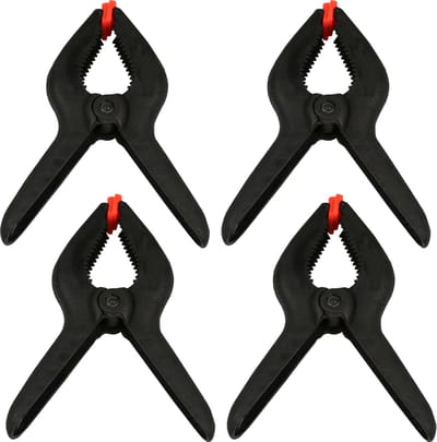 Benson Zeilklemmen/veerklemmen - 4x - kunststof - 22 cm - lijmklemmen met gekartelde kaken