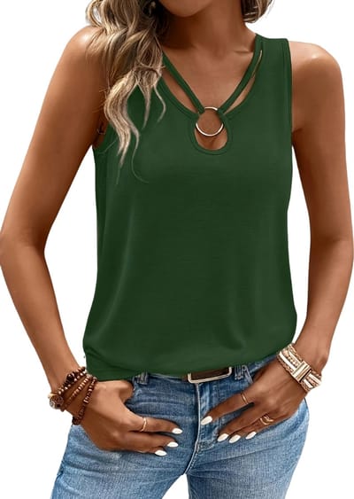Livano Topje Dames - Kleding - Shirt - Blouse - Kort - Volwassen - Donkergroen - Maat S