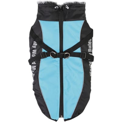 Waterdichte Hondenkleding Winter Grote Hondenjas Met Tuigje Pluizige Kraag Warme Huisdierkleding Hondenjas Labrador Bulldog Kostuums XL