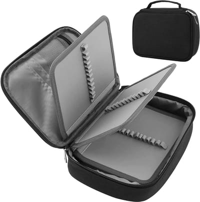 Ynkkvre - Grote Pennenzak 72 Vakken - 23 x 17 x 7 cm - Voor Volwassenen en Kinderen - Afneembaar - Grote Capaciteit - Met Ritssluiting - Zwart