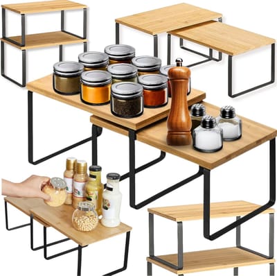 MORE&DECO - Bamboe Plankenset - 2 Stuks - Organizers - Voor Keuken, Badkamer en Bureau