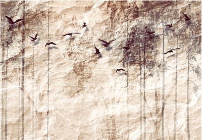 Fotobehangkoning - Behang - Vliesbehang - Fotobehang Papieren Natuur - Bos - Paper Nature - 150 x 105 cm