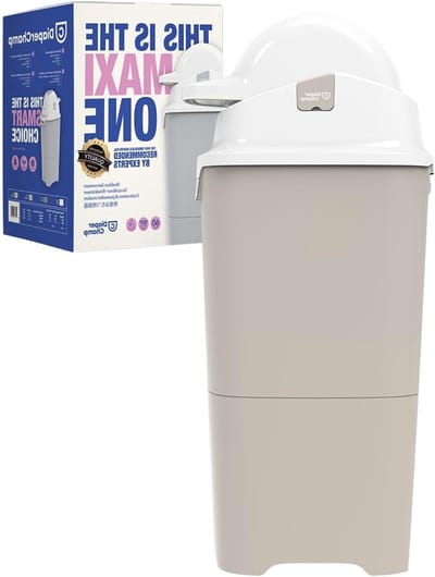 Luieremmer Maxi - Geurloze luiercontainer - Hygiënisch Luiers Opslaan - Gebruikt Normale Zakken - 60 Luiers - Clay