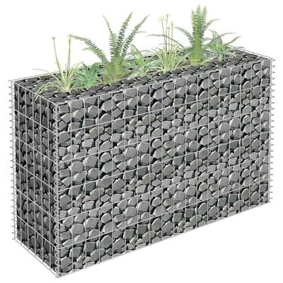 vidaXL - Gabion - plantenbak - verhoogd - 90x30x60 - cm - gegalvaniseerd - staal