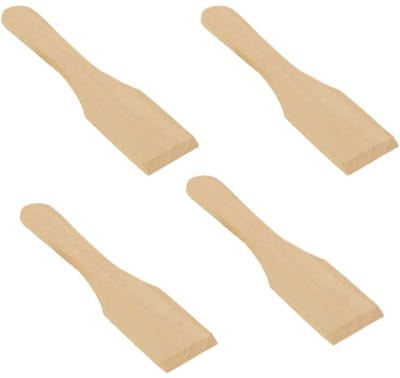 TOVBMUP Houten gourmet - raclette spatels - Mini Houten Spatel - Houten Fondue Spatel - Kleine spateltjes voor gourmetten、grillen、raclette - 13 cm - 4 stuks