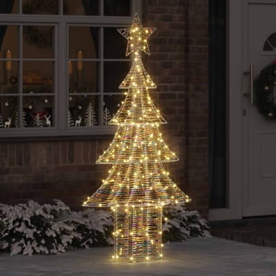 vidaXL - Kerstboom - 240 - LED's - Warmwit - 181 - cm - PET