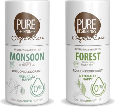 Pure Beginnings - Roll on deodorant - Monsoon + Forest - 2 Pak