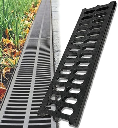 Afvoer Rooster - Drainage Rooster - Buiten Afwatering - Hars Composiet Materiaal - 50 x 15 cm - Zwart