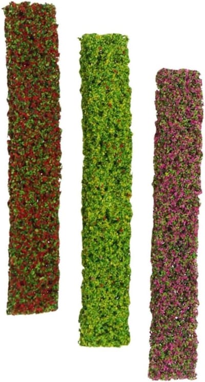Mini Struikstroken - Nep Plantjes - Scène Decoratie - Levendige Kleuren - 3 Stuks - Gemengde Kleuren