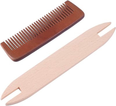 Weefgereedschap set met houten shuttle en accessoires, inclusief houten kam voor ambachtelijk weven, gemengde kleuren