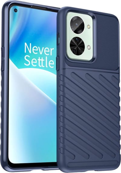 Coverup Hoesje - Geschikt voor OnePlus Nord 2T Hoesje - Coverup Rugged Shield TPU Back Cover - Blauw