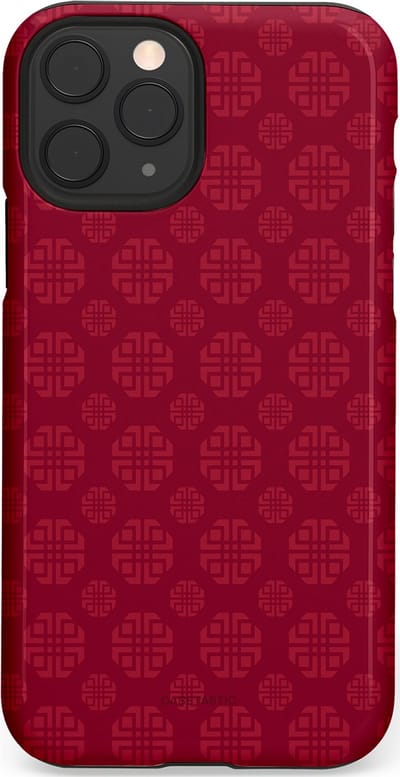 Casetastic Hoesje Geschikt voor Apple iPhone 11 Pro - Stijlvolle Beschermende Duo-layer Case - Oosters Rood