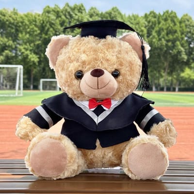 Cadeau de remise de diplôme Université doctorat master ours en peluche ours en peluche jouet en peluche cadeau imprimé cadeau pour camarades de classe 27Cm bear [high quality + customizable]