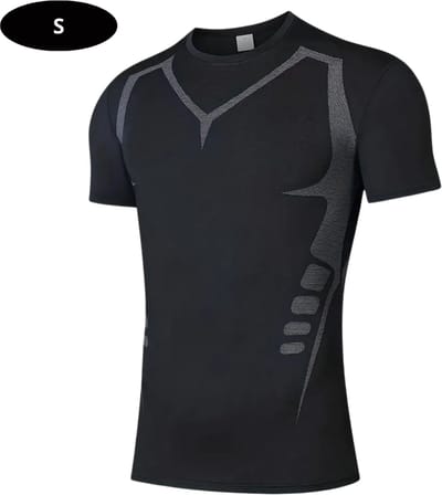 Livano Sportshirt Heren - Sport - Fitness - Compressie Shirt - Corrigerend Hemd - Sportkleding - Mannen - Zwart - 2 Stuks - S