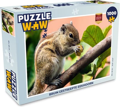 Puzzel Bruin gestreepte eekhoorn - Legpuzzel - Puzzel 1000 stukjes volwassenen