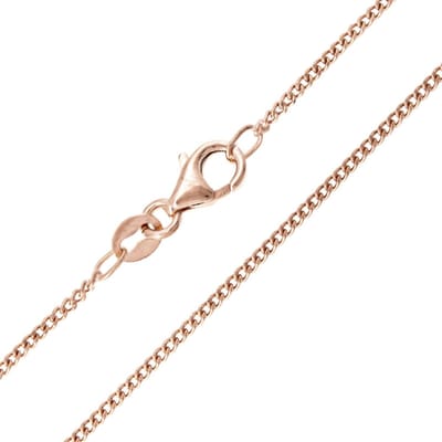 Cavill - 925 Sterling Zilver Ketting - Roségoud Verguld - Panzerketting 45 cm - Fijn, Lichtgewicht & Modieus - Dames Sieraden