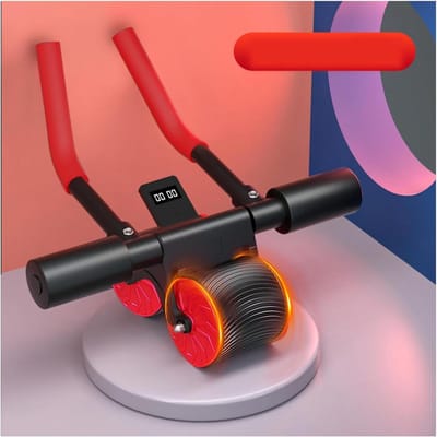 Buikspier Wiel - Core Trainer - Kracht Training - Automatische Rebound - 30 x 30 x 20 cm - Rood