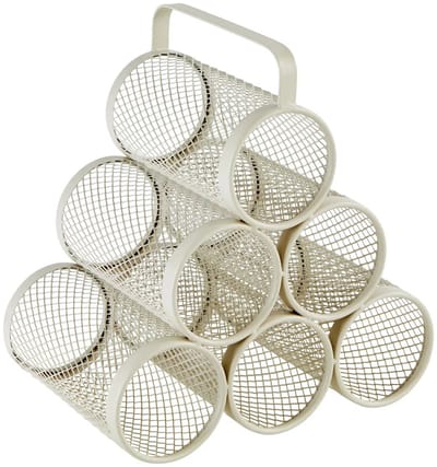 5Five wijnflessen rek/wijnrek industrieel - beige - voor 6 flessen - 28 x 18 x 25 cm - Wijnfles houder - metaal