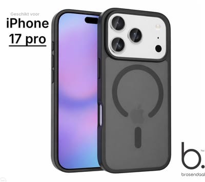 Brosendaal Hoesje - Geschikt voor Apple iPhone 17 Pro – Mat Zwart – MagSafe-compatibel Telefoonhoesje – Ultradun en maximale Valbescherming