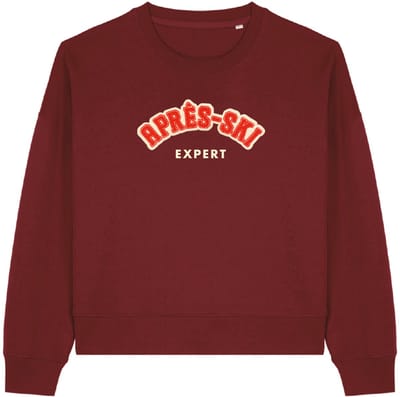 Après ski Expert wintersport dames sweater burgundy L - soBAD. | Foute apres ski outfit | kleding | verkleedkleren | wintersporttruien | wintersport dames