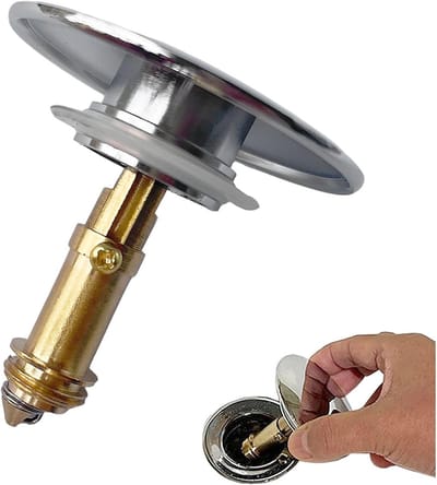 Pop Up Afvoerstop 66 mm - Chroom Metalen Afvoerplug voor Wastafel, Badkamer en Sanitair met Verstelbare Schroef
