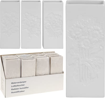 Radiator bak luchtbevochtigers / waterverdampers - 4x - dolomiet - bloemen print - 20 cm