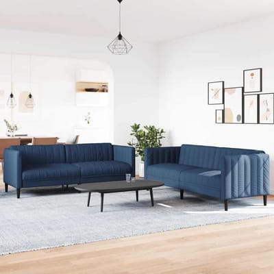 vidaXL - 2-delige - Loungeset - stof - blauw