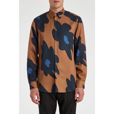 Paul Smith S/c Regular Fit Shirt Tan Size: M | Casual Shirts Outlet | Heren | Bruin