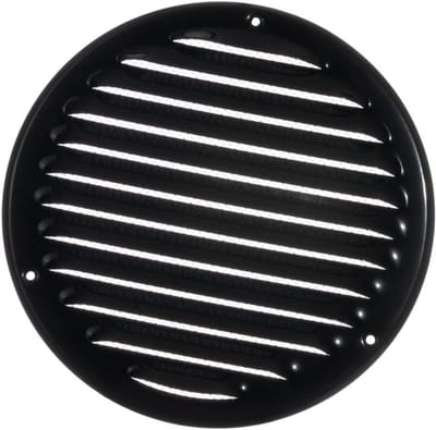 Ventilatie Rooster - Lucht Uitlaat - Verse Lucht - Met Insectenwering - Ø 160mm - Zwart