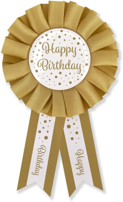 BTH - Broche - Happy Birthday - Goud-Wit - Pins - Broches Dames - Verjaardag - Decoratie - Versiering - Verjaardag Cadeau