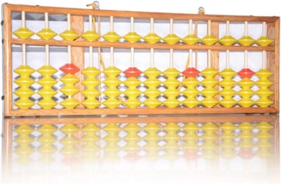 Houten Abacus - Rekenmachine Hulpmiddel - Wiskunde Leren - Afgerond Oppervlak - 58.5x20.5cm - Geel
