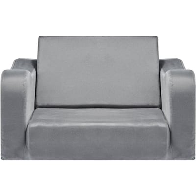 Canapé Enfant 2-en-1, Canapé Doux Pliant pour Tout-Petit avec Accoudoirs, Fabriqué en Éponge 28D et Velours Court, Chaise pour Tout-Petit Convertible en Transat, Canapé Enfant Dépliable