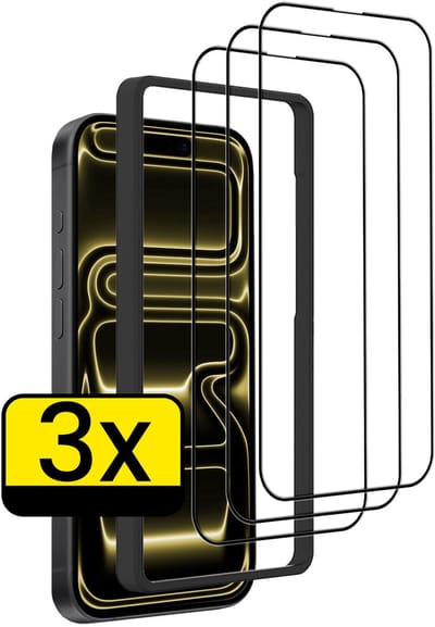 Screenprotector - Geschikt voor Apple iPhone 17 Pro - 3 Stuks - Met Installatie Frame - Beschermglas - Gehard Glas - Tempered Glass - Screen Protector