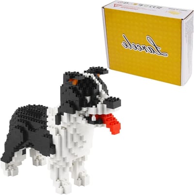 Bouwstenen Hond - Miniatuur Dieren - Creatief Hobby - 950 Stukjes - 6 x 16 x 12.5 cm - Border Collie
