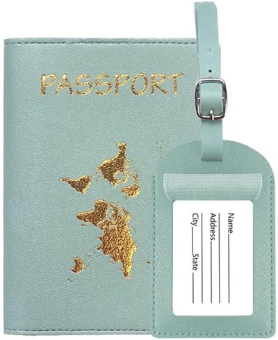 Dailygoods- Bagagelabels Set van 2 - Paspoorthouder - Adreslabel voor Bagage - Privacyvriendelijke Klapafdekking - Hoogwaardig PVC - Lichtgewicht en Duurzaam - Reisaccessoires