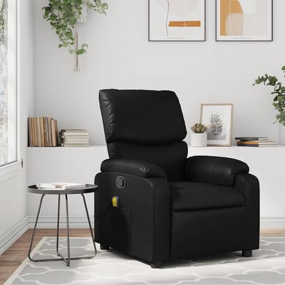 vidaXL - Massagestoel - van - zwart - kunstleer