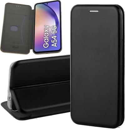 Hoesje geschikt voor Samsung Galaxy A54 - Book Case Kunstleer ThinShield Zwart
